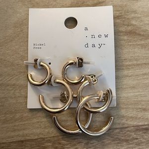 a new day ~ trio gold hoops ~ brand new!